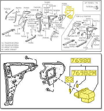 Quarter Panel Box, Brown, 79-83 280ZX