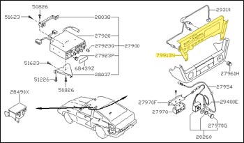 Radio Face Plate, Digital, Green, 82-83 280ZX