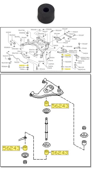 Rear Sway Bar End Link Bushing A, 90-96 300ZX