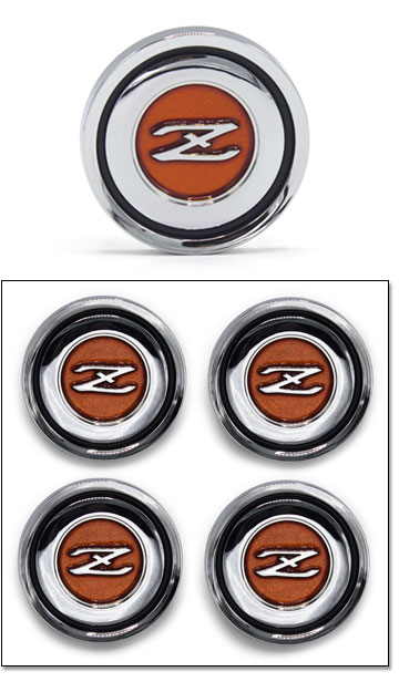 Reproduction Wheel Emblem Set, "Z" 72-76 240Z-260Z-280Z