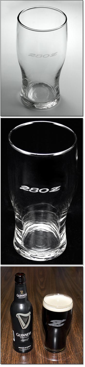 Sale! Laser Engraved "280Z" Logo Irish Pub Glass