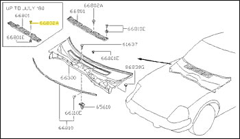 Factory Screw, Cowl Panel Grille, 79-80 280ZX