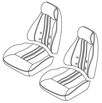 Seat Upholstery Kit, Front, Left and Right, Black, 74-76 260Z-280Z