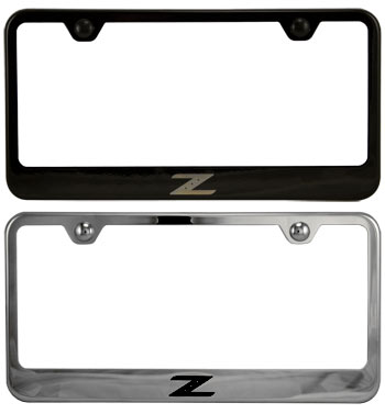 Stainless Steel License Plate Frame, Laser Etched 350Z "Z" Logo