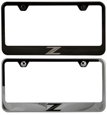 Stainless Steel License Plate Frame, Laser Etched 370"Z" Logo