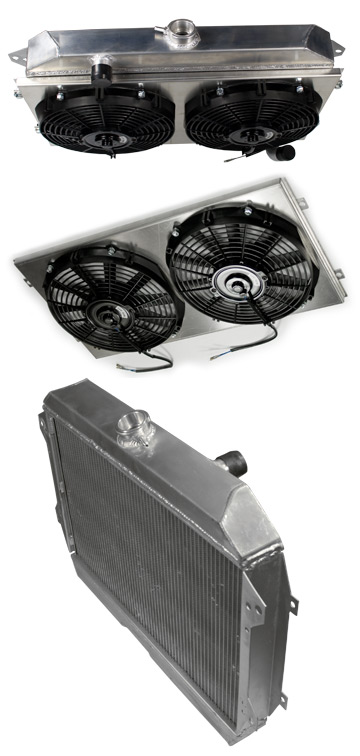 Stock Replacement Aluminum Radiator & Dual Fan Package, 70-8/74 240Z-260Z