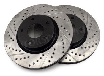 StopTech Cross Drilled/Slotted Brake Rotors, Front, 03-05 350Z Non-Brembo