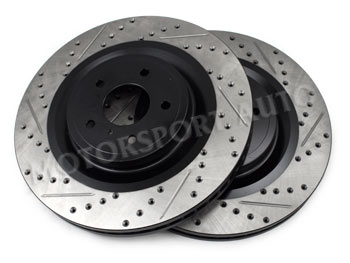 StopTech Cross Drilled/Slotted Brake Rotors, Front, 09-20 370Z Sport Package