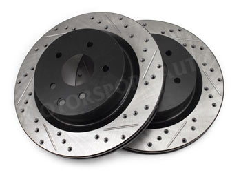 StopTech Cross Drilled/Slotted Brake Rotors, Rear, 03-09 350Z w/Factory Brembo