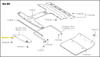 Factory Sunvisor Clip, Beige, 84-89 300ZX