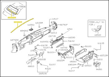 Factory Windshield Sealing Strip, Lower, 79-83 280ZX