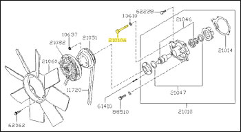 NEW! Water Pump Bolt, Long/Thin, 70-83 240Z-260Z-280Z-280ZX