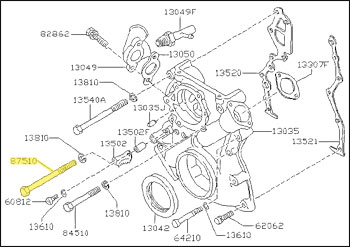 NEW! Timing Cover Bolt, Lower Left, 70-83 240Z-260Z-280Z-280ZX